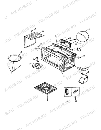 Взрыв-схема микроволновой печи Electrolux EME2304 - Схема узла Oven equipment